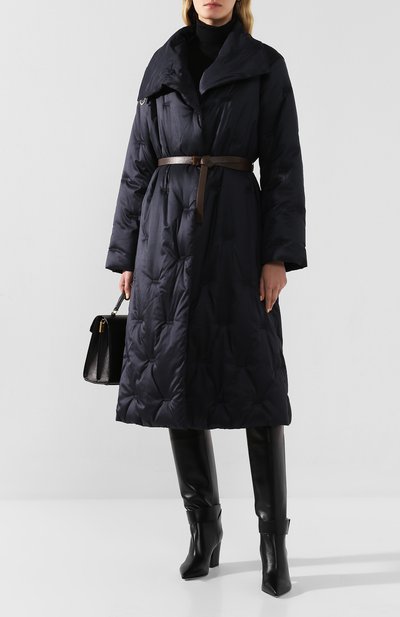 Пальто с поясом GIORGIO ARMANI темно-синего цвета по цене 584000 руб., арт. 0SH0L041/T01I0, фото 2 Пальто с поясом GIORGIO ARMANI, арт. 0SH0L041/T01I0, фото 2