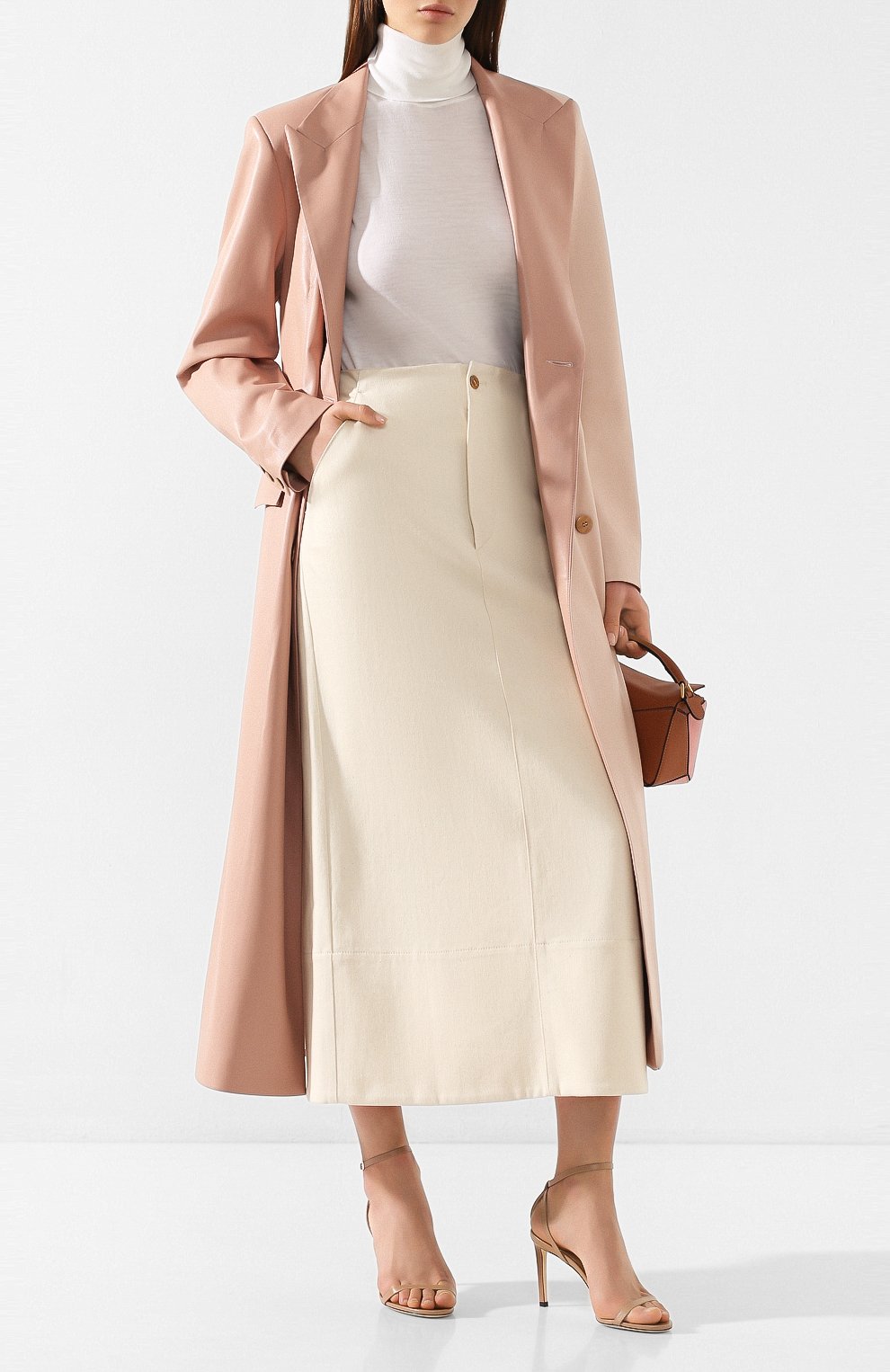 Двубортный плащ NANUSHKA, арт. MANILA_BLUSH PATCHW0RK_VEGAN LEATHER, фото 2