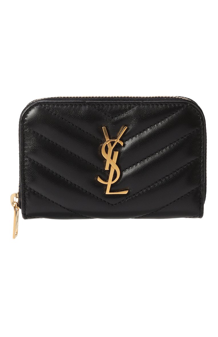 Женские кожаное портмоне cassandre SAINT LAURENT черного цвета, арт. 804479/AAA44 | Фото 1 (Материал сплава: Проставлено; Материал: Натуральная кожа; Нос: Не проставлено)