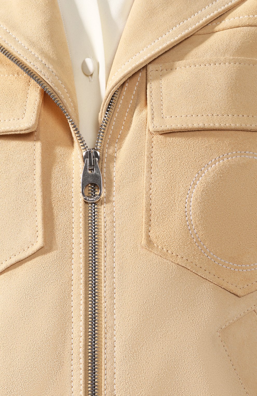 Кожаная куртка CHLOÉ желтого цвета по цене 345500 руб., арт. CHC19SCV01203, фото 5 Кожаная куртка CHLOÉ, арт. CHC19SCV01203, фото 5