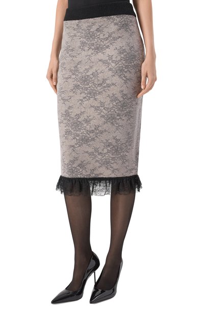 Шерстяная юбка NINA RICCI серого цвета по цене 114000 руб., арт. 25AMJU003/ML0584, фото 3 Шерстяная юбка NINA RICCI, арт. 25AMJU003/ML0584, фото 3