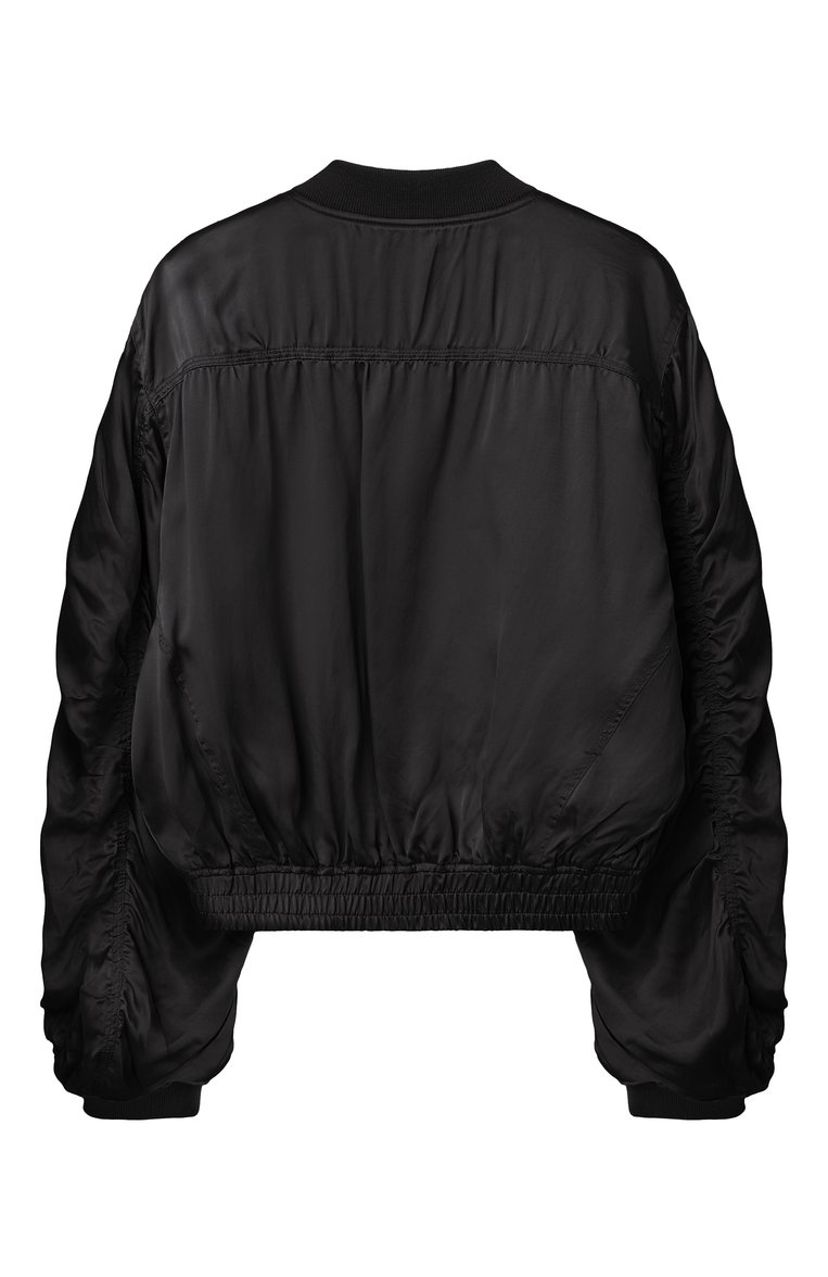 Детская бомбер из вискозы DIESEL черного цвета, арт. J02205/KXBMX | Фото 2 (Рукава: Длинные; Материал сплава: Проставлено; Материал внешний: Вискоза; Материал подклада: Синтетический материал; Драгоценные камни: Проставлено; Кросс-КТ: бомбер, Демисезон; Ростовка одежда: 6 лет | 116 см, 8 лет | 128 см, 13 - 15 лет | 158 см, 16 лет | 164 см, 10 - 11 лет | 140 - 146см)