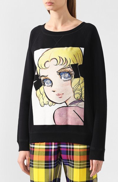Хлопковый пуловер с принтом GUCCI, арт. 539088/X916B, фото 3