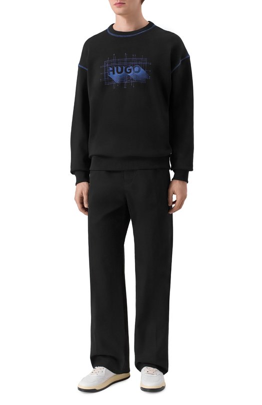 Хлопковый свитшот HUGO Blue 50553505 Чёрный  50553505 Фото 2