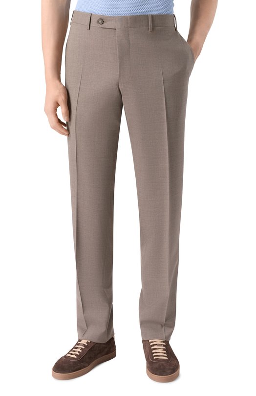 Шерстяные брюки Canali 71019/EU00551 Бежевый  71019/EU00551 Фото 3