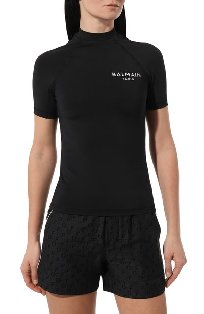 Футболка BALMAIN черного цвета по цене 33400 руб., арт. BKM201610, фото 3 Футболка BALMAIN, арт. BKM201610, фото 3
