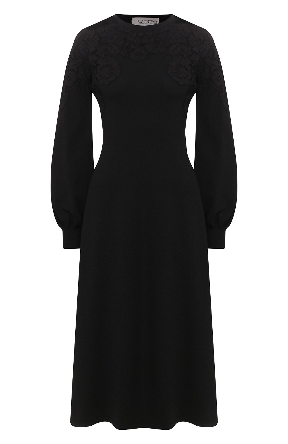 Платье из вискозы VALENTINO черного цвета по цене 266500 руб., арт. TB0KD04H5J9, фото 1 Платье из вискозы VALENTINO, арт. TB0KD04H5J9, фото 1