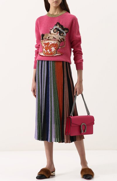 Шерстяной пуловер прямого кроя с круглым вырезом GUCCI, арт. 503897/X9Q11, фото 2