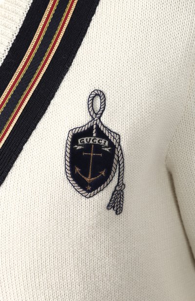 Шерстяной пуловер GUCCI белого цвета по цене 57200 руб., арт. 545763/XKAEA, фото 5 Шерстяной пуловер GUCCI, арт. 545763/XKAEA, фото 5