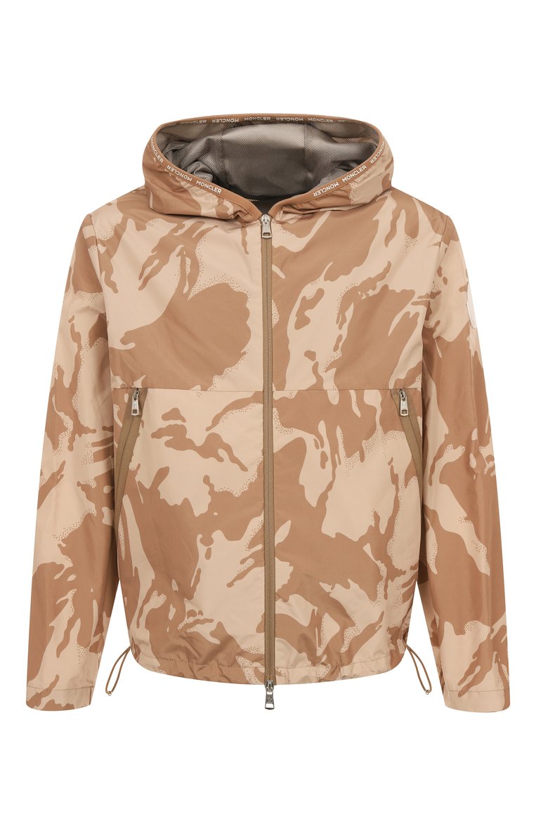 Мужская куртка MONCLER бежевого цвета, арт. 1A74900/53A70 | Фото 1 (Материал внешний: Синтетический материал; Автоматизация состава: Проставлено; Длина (верхняя одежда): Короткие; Рукава: Длинные; Автоматизация ТО: Проставлено; Материал подклада: Синтетический материал; Кросс-КТ: Легкие; Стили: Кэжуэл)