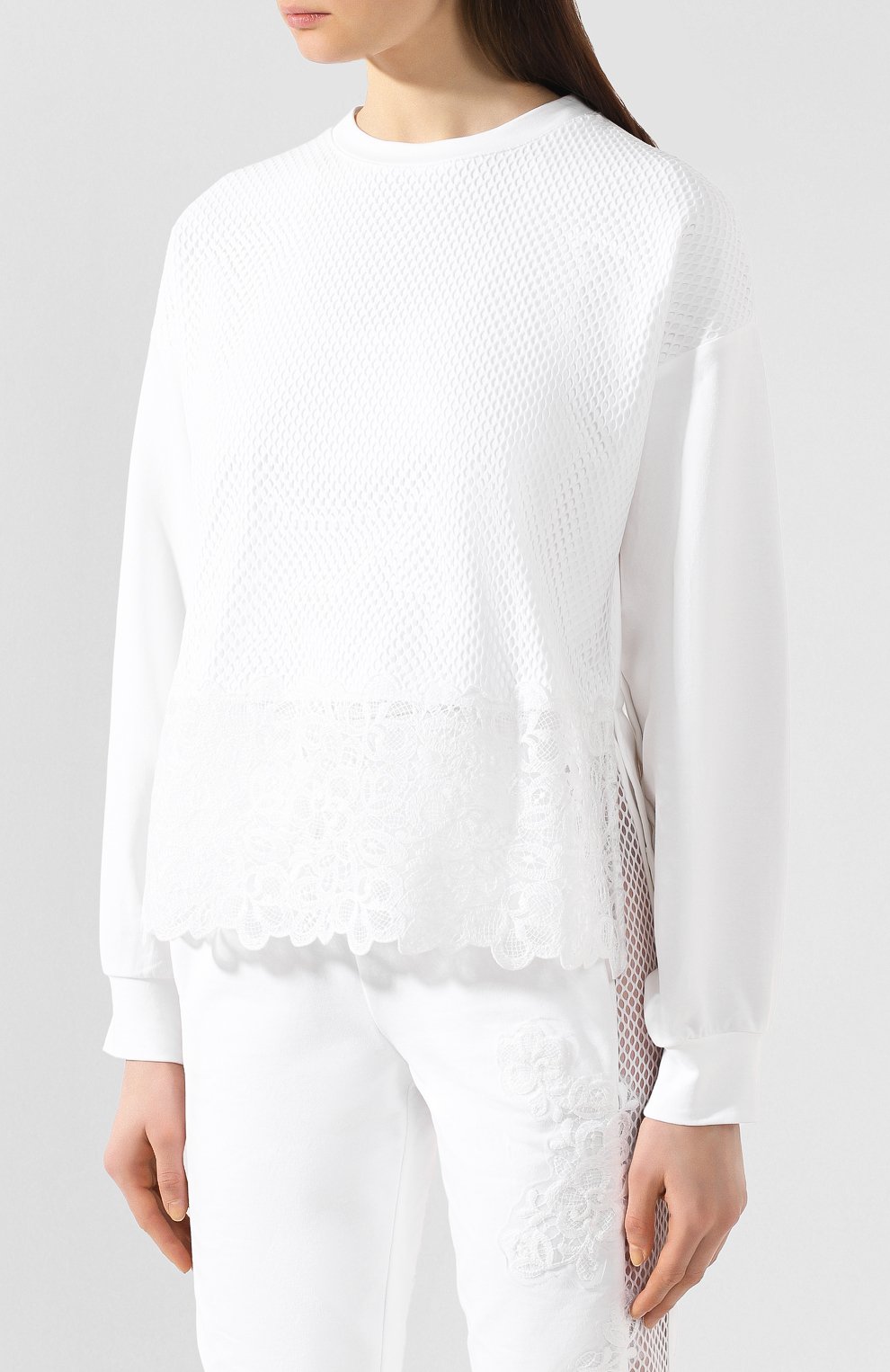 Хлопковый свитшот ERMANNO ERMANNO SCERVINO белого цвета по цене 15800 руб., арт. 46T FL08 FEL, фото 3 Хлопковый свитшот ERMANNO ERMANNO SCERVINO, арт. 46T FL08 FEL, фото 3