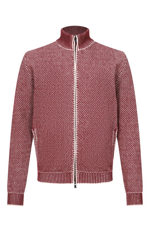 Шерстяной кардиган Kiton UMM072202 Бордовый UMM072202