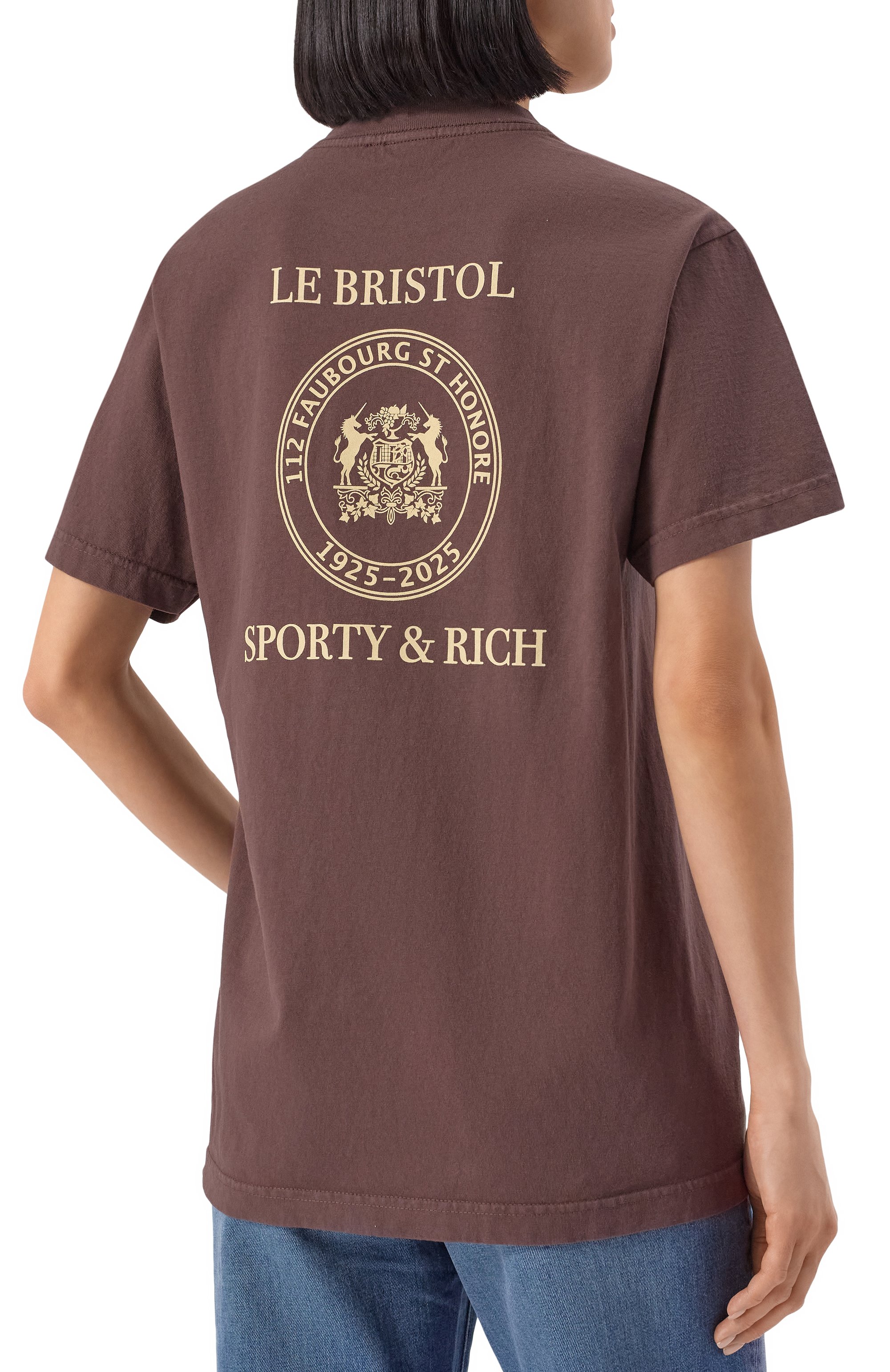 Хлопковая футболка sporty & rich x le bristol paris SPORTY AND RICH, арт. T0043517618BR03, фото 4