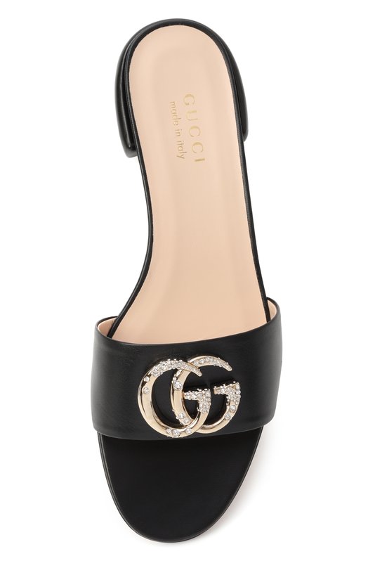 Кожаные шлепанцы Double G Gucci 816673/C9D00 Чёрный  816673/C9D00 Фото 6