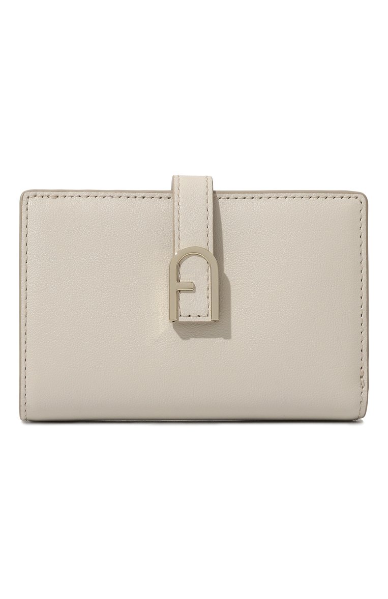 Женские кожаный кошелек FURLA молочного цвета, арт. WP00401/BX2045 | Фото 1 (Материал: Натуральная кожа; Нос: Не проставлено; Материал сплава: Проставлено)