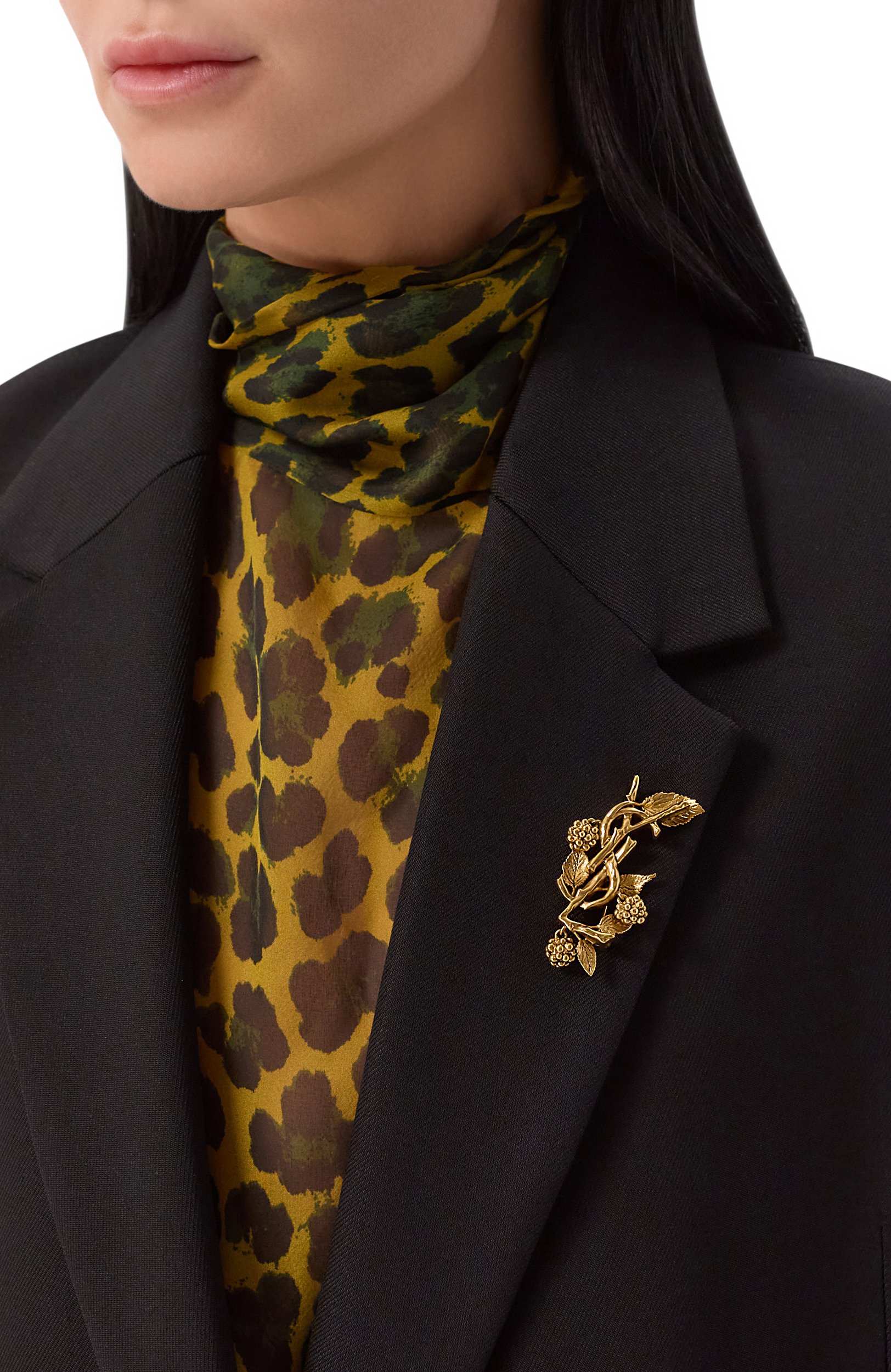 Брошь SAINT LAURENT золотого цвета по цене 69500 руб., арт. A001RG/Y1500, фото 2 Брошь SAINT LAURENT, арт. A001RG/Y1500, фото 2