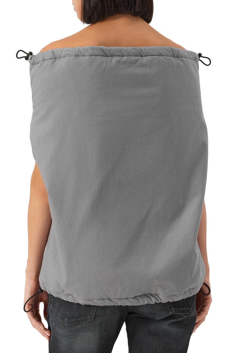 Женский хлопковый топ BALENCIAGA серого цвета, арт. 809439/TRM13 | Фото 4 (Драгоценные камни: Проставлено; Материал сплава: Проставлено; Длина (для топов): Стандартные; Рукава: Без рукавов; Стили: Гранж; Материал внешний: Хлопо�к)