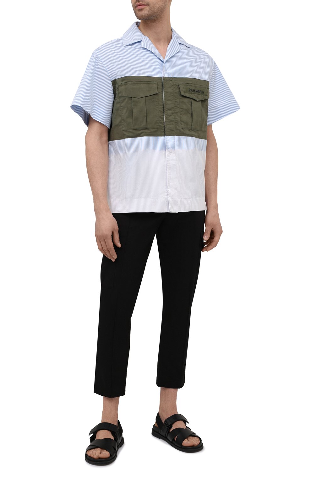 Хлопковая рубашка PALM ANGELS, арт. PMGA092S21FAB0025610, фото 2