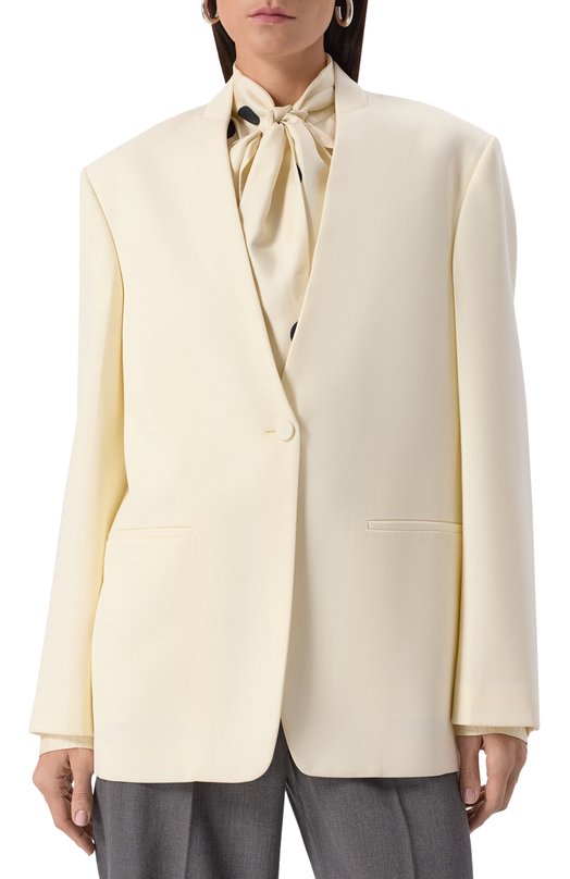 Шерстяной жакет Jil Sander J04BN0108-J40021 Кремовый  J04BN0108-J40021 Фото 3