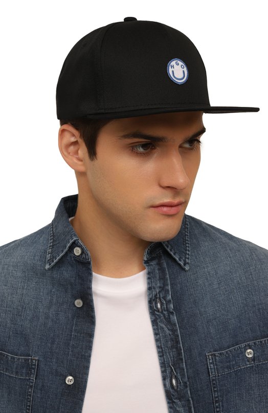 Хлопковая бейсболка HUGO Blue Чёрный, фото 2