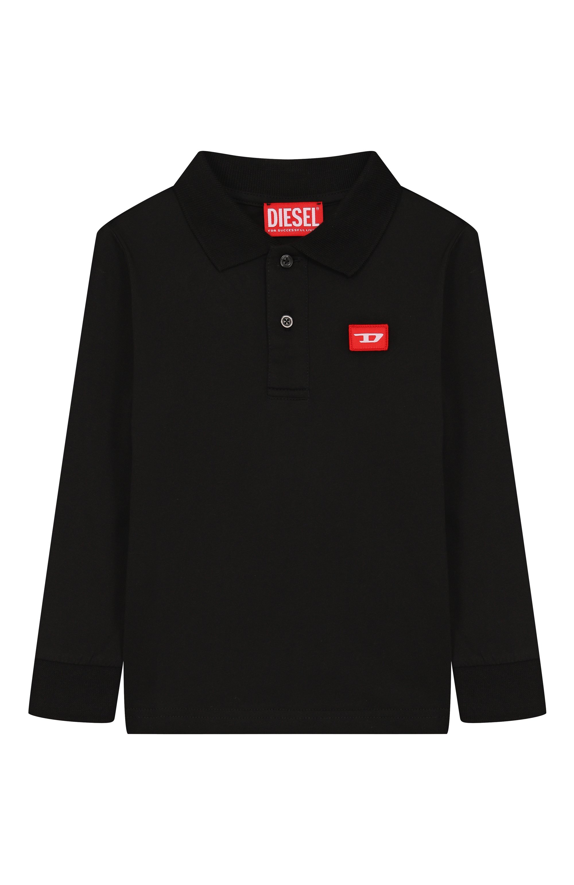 Хлопковое поло DIESEL черного цвета по цене 8995 руб., арт. J02467/KYAR1, фото 1 Хлопковое поло DIESEL, арт. J02467/KYAR1, фото 1