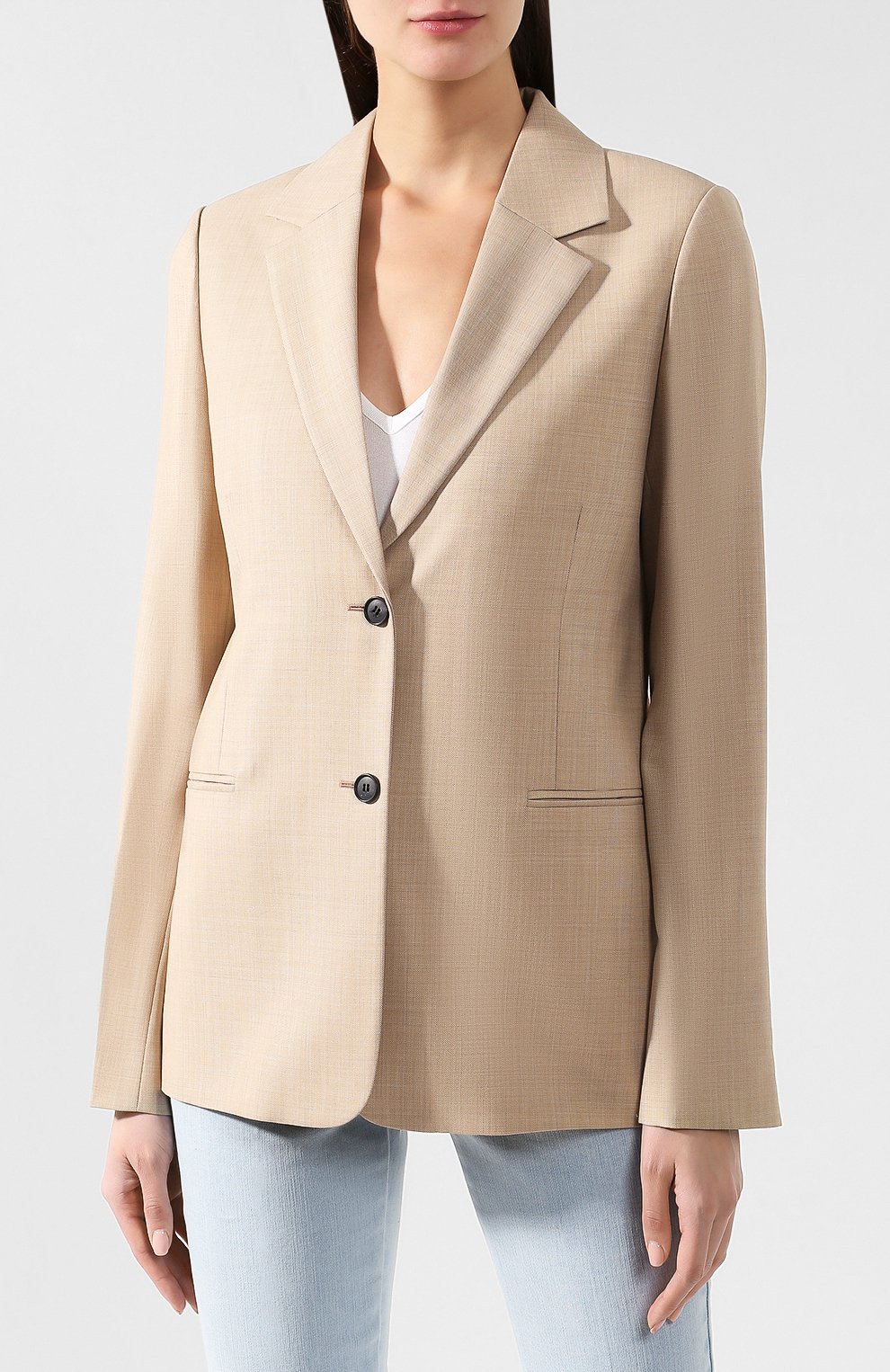 Шерстяной жакет VICTORIA BECKHAM, арт. JK FIT 5701C PSS19 MELANGE W00L, фото 3