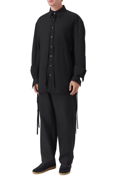 Хлопковая рубашка ANN DEMEULEMEESTER черного цвета по цене 78750 руб., арт. B0013483/FA026, фото 3 Хлопковая рубашка ANN DEMEULEMEESTER, арт. B0013483/FA026, фото 3