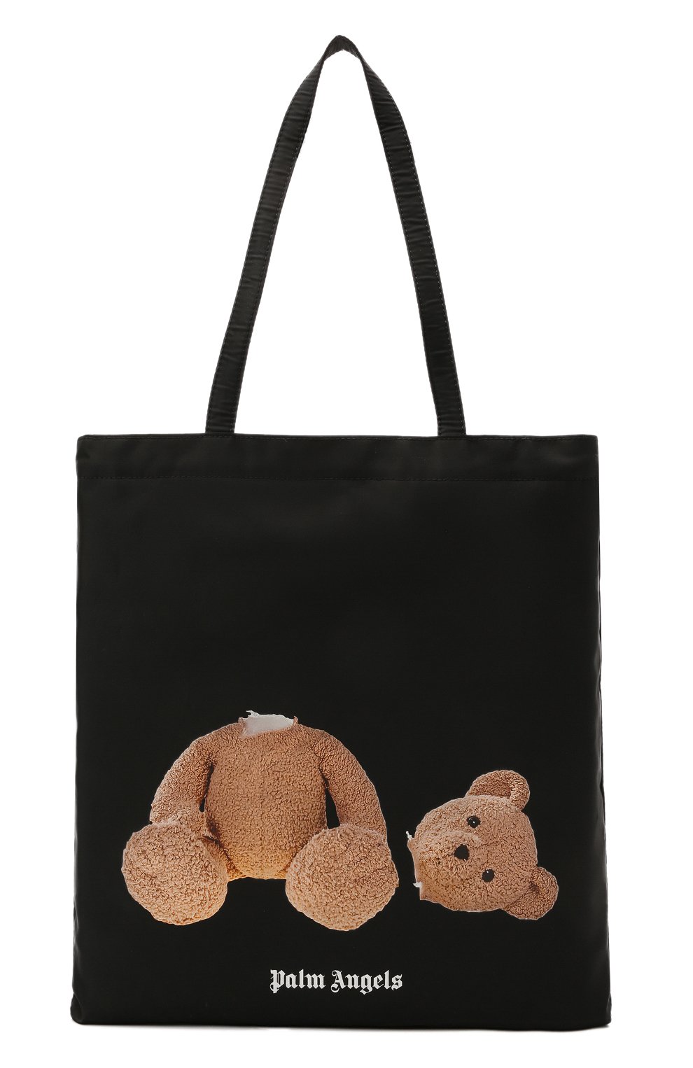 Текстильная сумка-шопер PALM ANGELS черного цвета по цене 34150 руб., арт. PMNP001S21FAB0011060, фото 1 Текстильная сумка-шопер PALM ANGELS, арт. PMNP001S21FAB0011060, фото 1