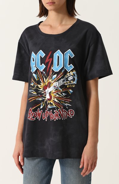 Хлопковая футболка свободного кроя с принтом GUCCI, арт. 492347/X3H43, фото 3