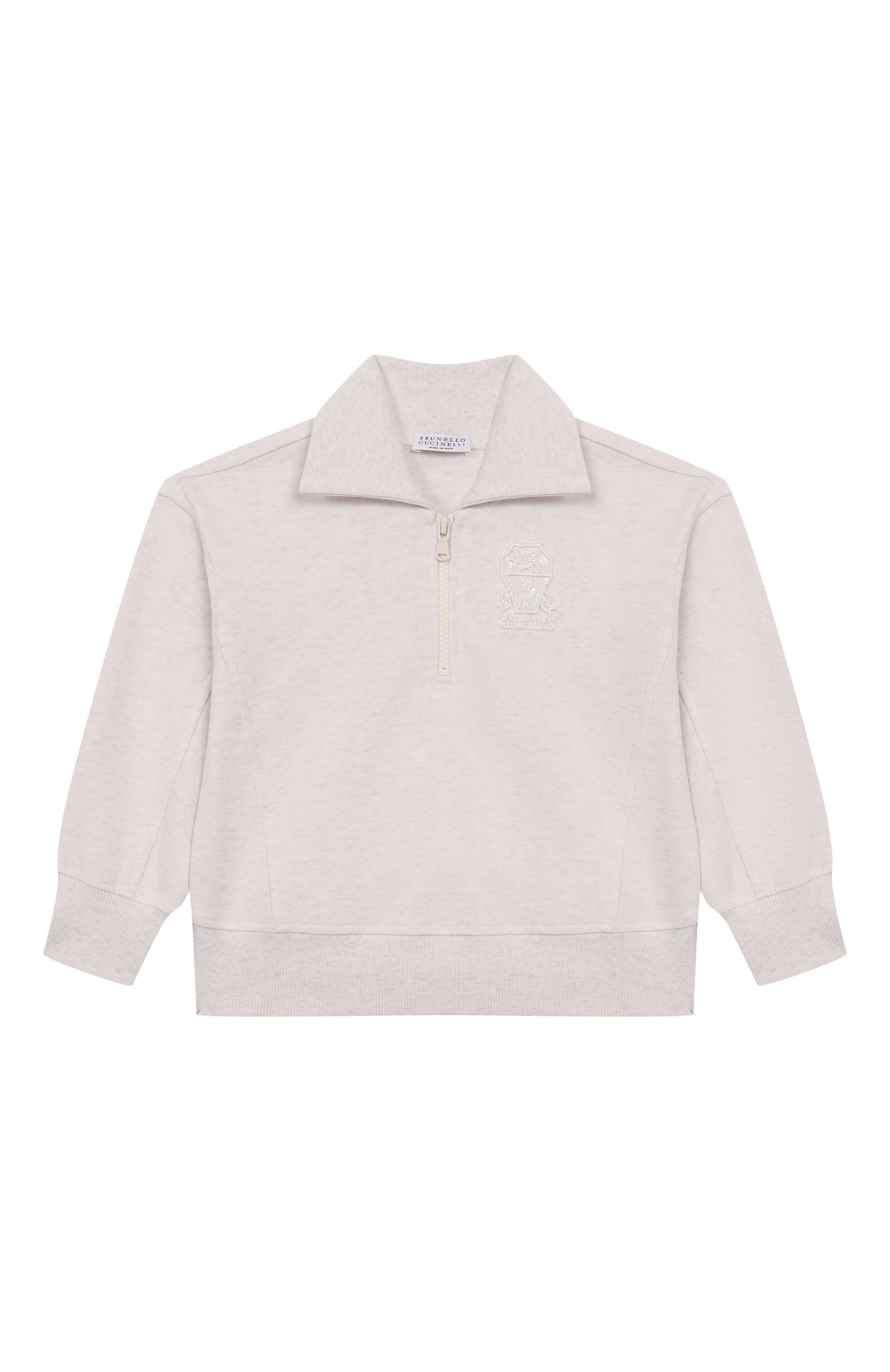 Хлопковый свитшот BRUNELLO CUCINELLI светло-серого цвета по цене 68950 руб., арт. BN05NE880A, фото 1 Хлопковый свитшот BRUNELLO CUCINELLI, арт. BN05NE880A, фото 1