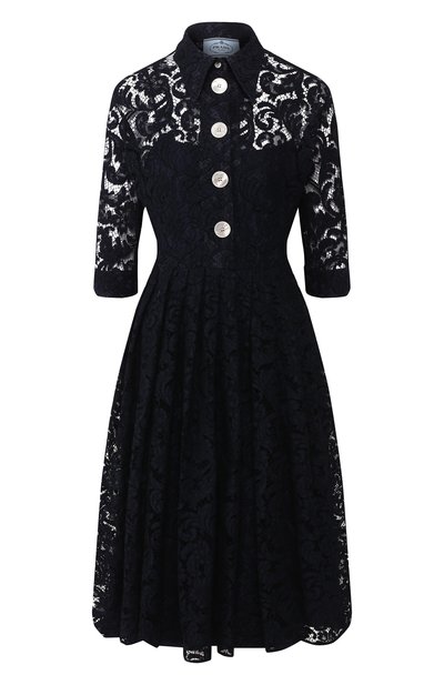 Женское платье из смеси хлопка и вискозы PRADA, арт. P3A94-1SA4-F0008