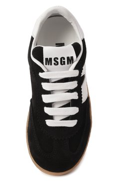 Детские замшевые кеды MSGM KIDS черного цвета, арт. 79821/VAR3/28-35 | Фото 4 (Материал внутренний: Натуральная кожа; Нос: Не проставлено; Материал сплава: Проставлено; Материал внешний: Натуральная кожа, Замша; Мальчики Кросс-КТ: Обувь-низкие)