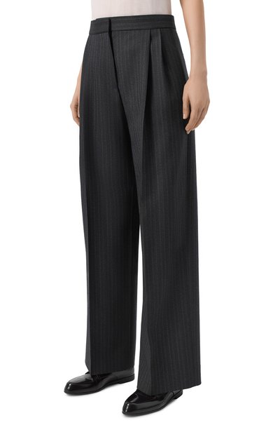 Шерстяные брюки JIL SANDER темно-синего цвета по цене 236000 руб., арт. J02KA0396/J40334, фото 3 Шерстяные брюки JIL SANDER, арт. J02KA0396/J40334, фото 3