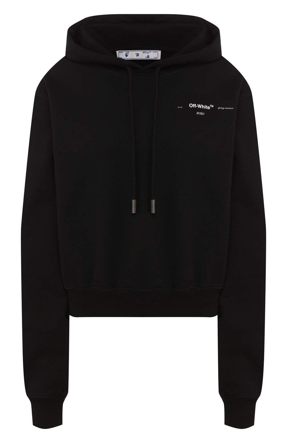 Хлопковое худи OFF-WHITE черного цвета по цене 48150 руб., арт. 0WBB016S20FLE0021084, фото 1 Хлопковое худи OFF-WHITE, арт. 0WBB016S20FLE0021084, фото 1