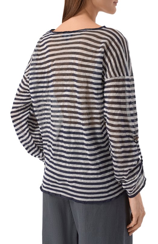 Шелковый пуловер Giorgio Armani GW002921/AF24180 Чёрно-белый  GW002921/AF24180 Фото 4