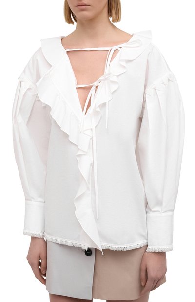 Хлопковая блузка MSGM, арт. 3041MDM17 217104, фото 3