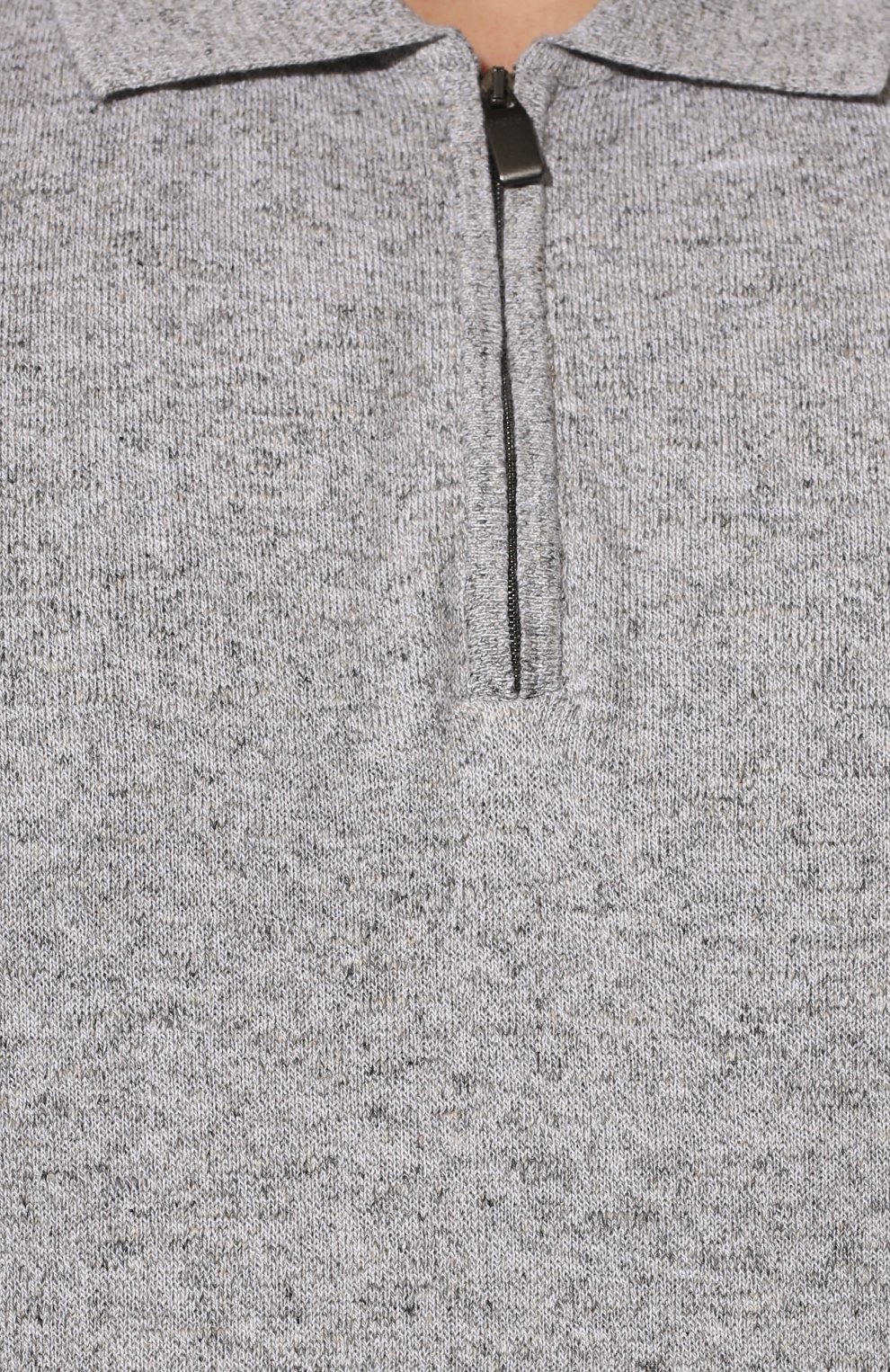 Поло из хлопка и льна CANALI серого цвета по цене 48750 руб., арт. C0454B/MK01450/60-68, фото 5 Поло из хлопка и льна CANALI, арт. C0454B/MK01450/60-68, фото 5