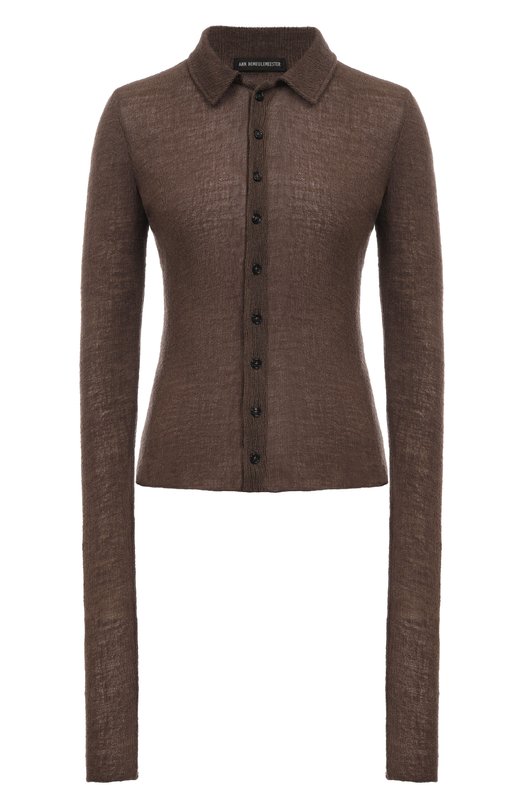 Шерстяная рубашка Ann Demeulemeester B0013581/FA619 Коричневый B0013581/FA619
