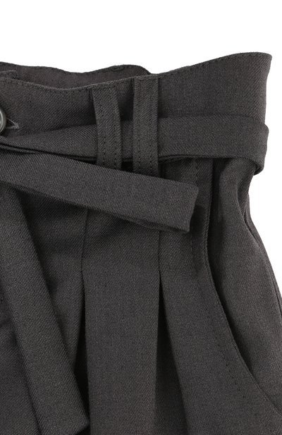 Брюки прямого кроя с защипами и поясом ALETTA темно-серого цвета по цене 11450 руб., арт. AF555088N/4A-8A, фото 3 Брюки прямого кроя с защипами и поясом ALETTA, арт. AF555088N/4A-8A, фото 3