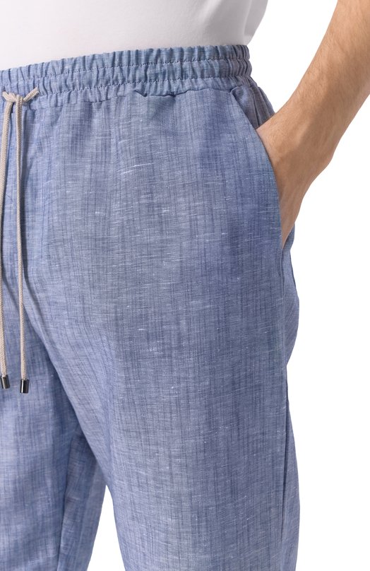 Брюки изо льна и хлопка Zimmerli 27000 Голубой  27000 Фото 5