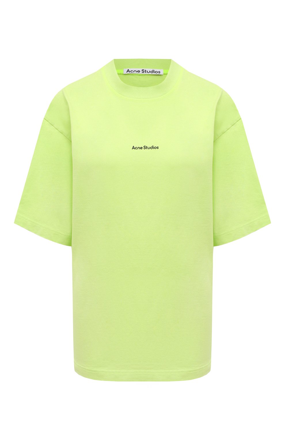 Хлопковая футболка ACNE STUDIOS зеленого цвета по цене 26350 руб., арт. FN-MN-TSHI000353, фото 1 Хлопковая футболка ACNE STUDIOS, арт. FN-MN-TSHI000353, фото 1