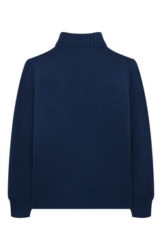 Детский кашемировый свитер GIORGETTI CASHMERE синего цвета, арт. MB1844/8A-14A | Фото 2 (Материал внешний: Шерсть, Кашемир; Рукава: Длинные; Материал сплава: Проставлено; Драгоценные камни: Проставлено; Мальчики Кросс-КТ: Свитер-одежда)