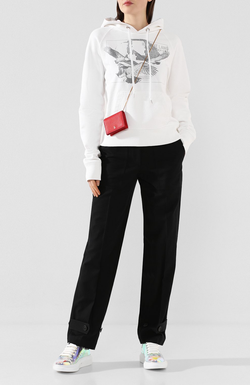 Хлопковое худи HELMUT LANG белого цвета по цене 30800 руб., арт. J09DW507, фото 2 Хлопковое худи HELMUT LANG, арт. J09DW507, фото 2