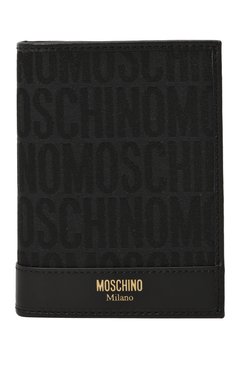 Мужской текстильная обложка для паспорта MOSCHINO черного цвета, арт. A8110/8268 | Фото 1 (Материал: Текстиль; Кросс-КТ: обложки и футляры; Материал сплава: Проставлено; Нос: Не проставлено)