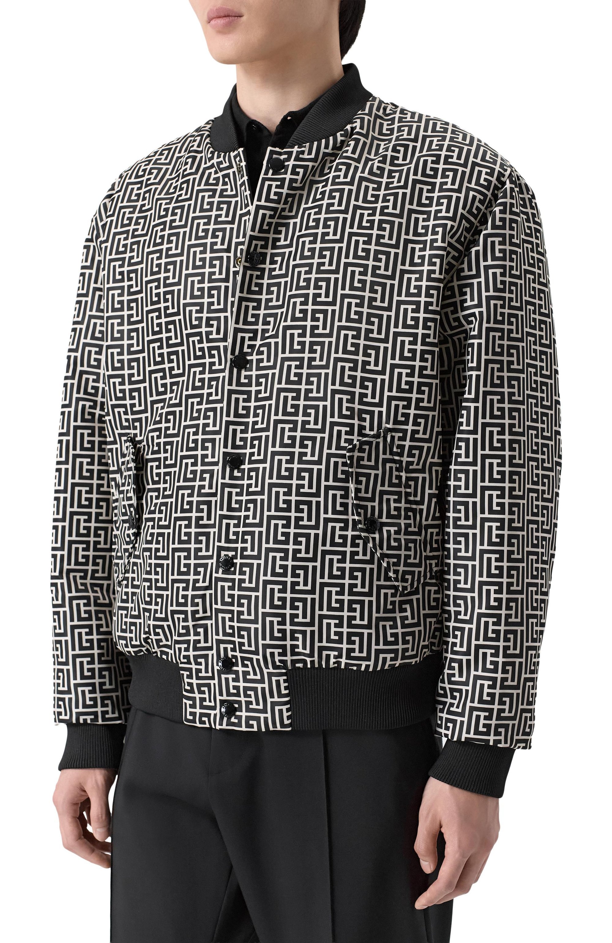 Двусторонний бомбер BALMAIN черно-белого цвета по цене 249500 руб., арт. GH1TFA27/XL26, фото 3 Двусторонний бомбер BALMAIN, арт. GH1TFA27/XL26, фото 3