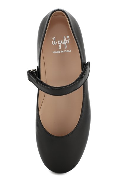 Кожаные балетки с застежкой велькро IL GUFO черного цвета по цене 19250 руб., арт. G289/VITELL0 NAPPAC0L0RS/27-30, фото 4 Кожаные балетки с застежкой велькро IL GUFO, арт. G289/VITELL0 NAPPAC0L0RS/27-30, фото 4