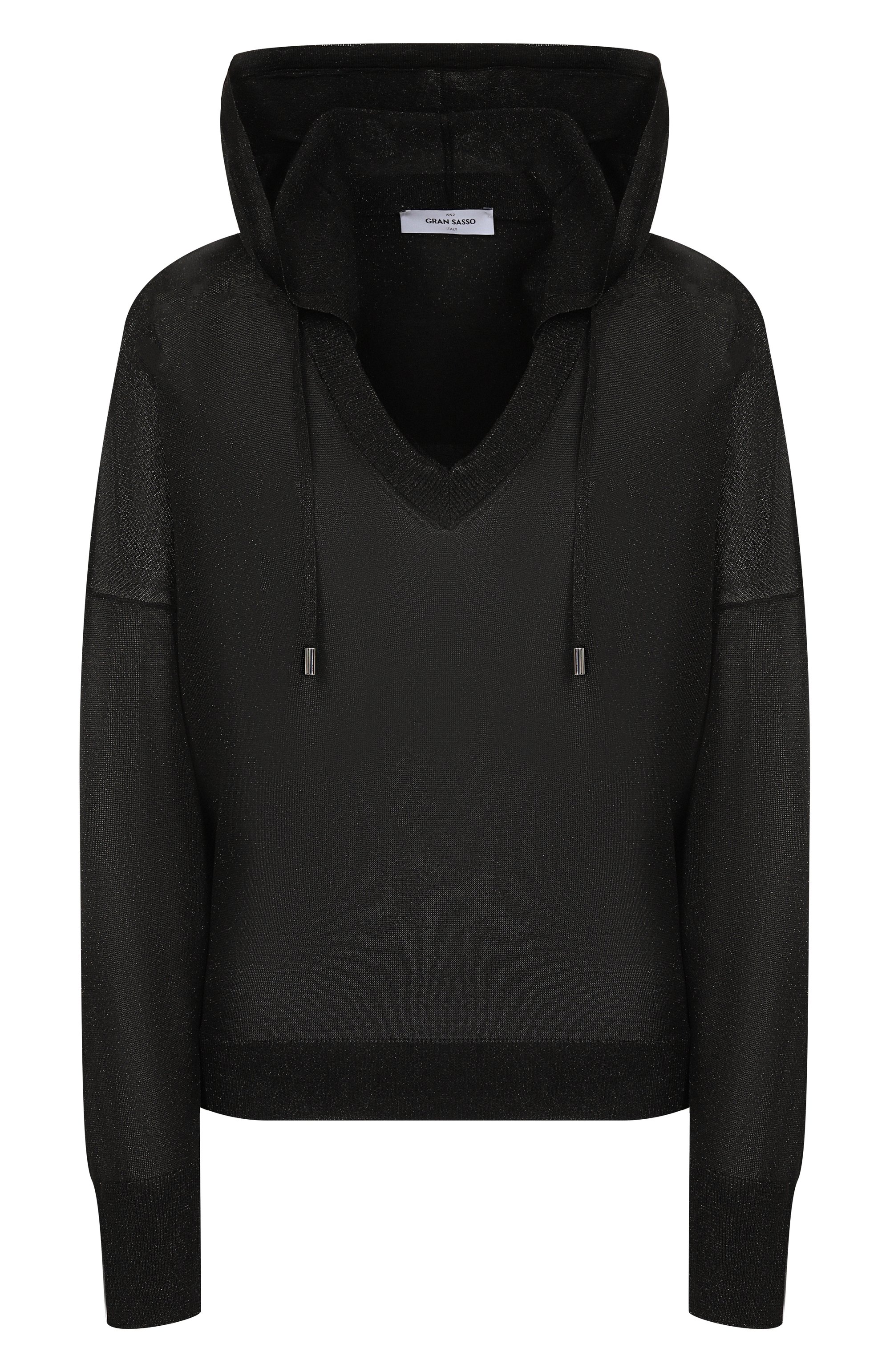 Худи из вискозы GRAN SASSO черного цвета по цене 39950 руб., арт. 57288/23008, фото 1 Худи из вискозы GRAN SASSO, арт. 57288/23008, фото 1