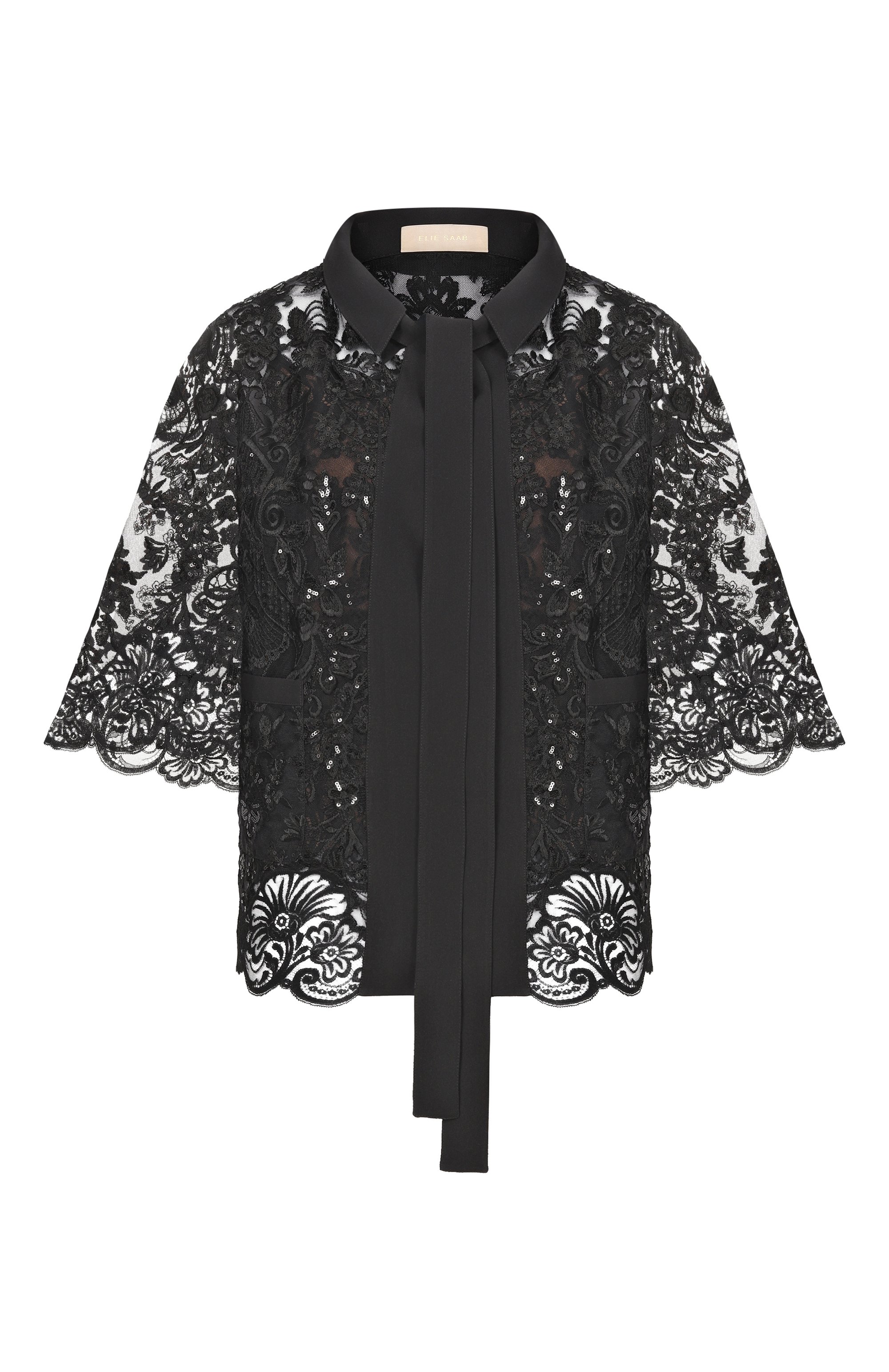 Жакет с отделкой пайетками ELIE SAAB, арт. TW008NR26/TUL02, фото 1