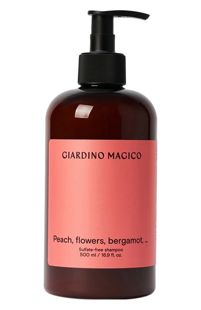 Женский бессульфатный шампунь с пептидами шелка peach, flowers, bergamot, … (500ml) GIARDINO MAGICO, арт. 4660222281777