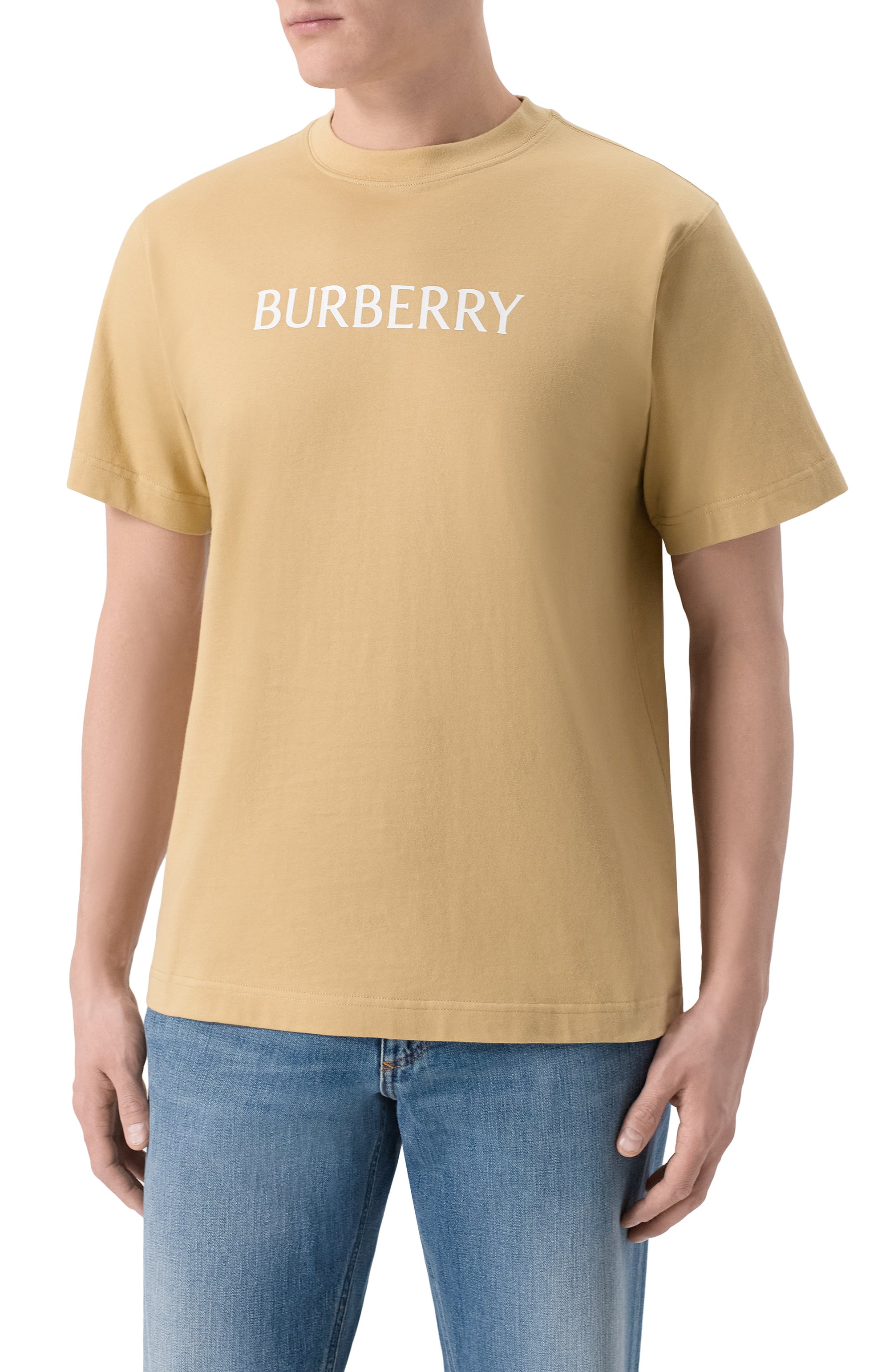 Хлопковая футболка BURBERRY бежевого цвета по цене 49950 руб., арт. 8122390, фото 3 Хлопковая футболка BURBERRY, арт. 8122390, фото 3